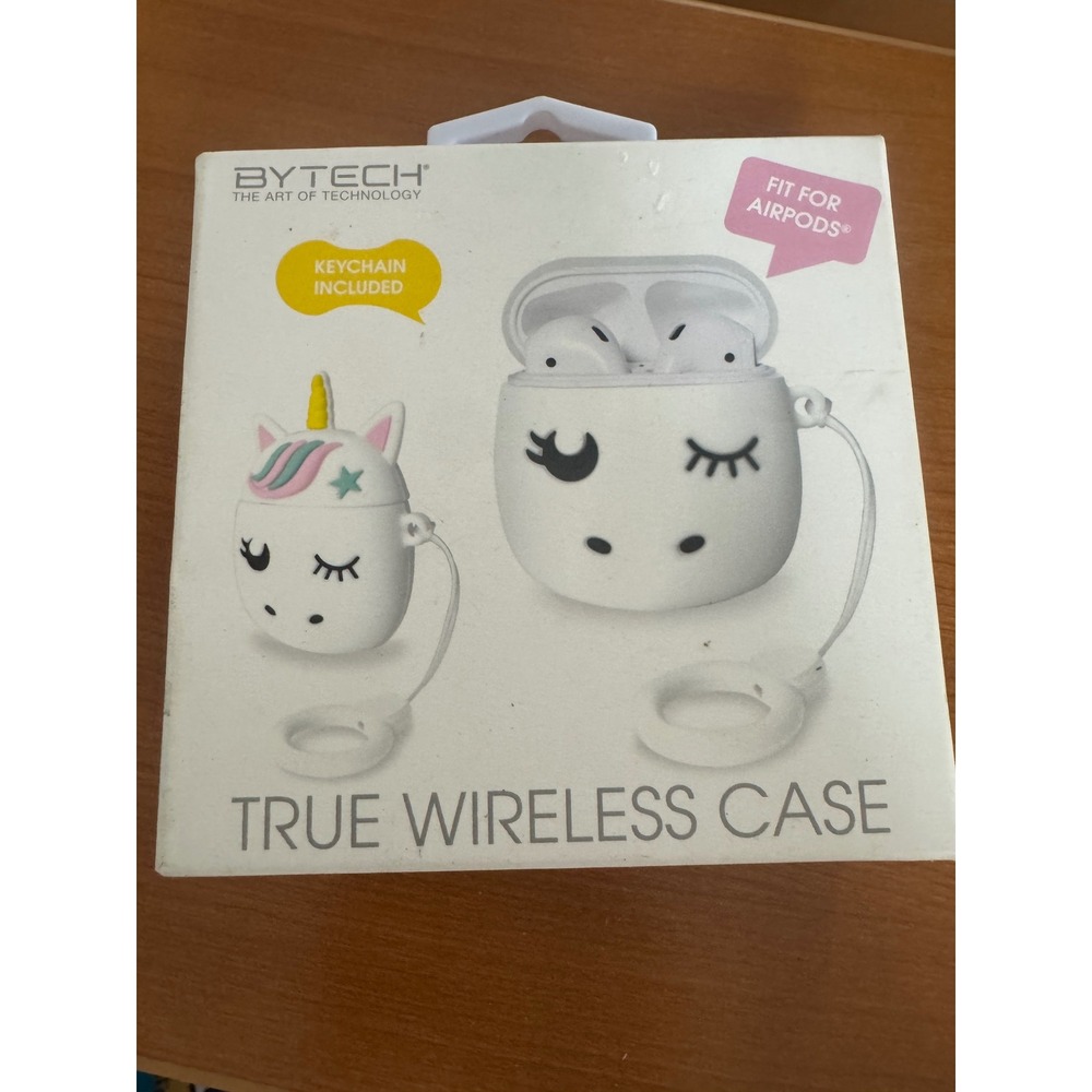 Bytech Unicorn AirPods Case Cover White Silicone Keychain BY-AU-MC-175-AC NEW